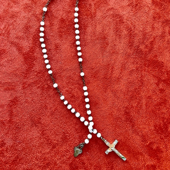 Beautiful Reworked Artisan VINTAGE ROSARY Lariat Style NECKLACE O/S - Picture 12 of 12